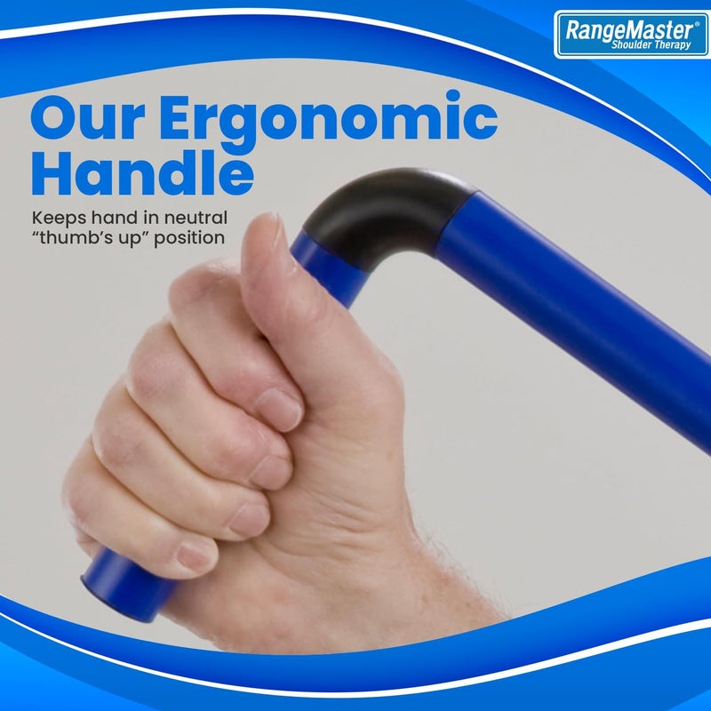 RangeMaster ShoulderWand Therapy Stretching Tool│Collapsible Stretching Bar │Physical Therapy Tool for Recovery and Increasing Motion (Blue) - Image 4