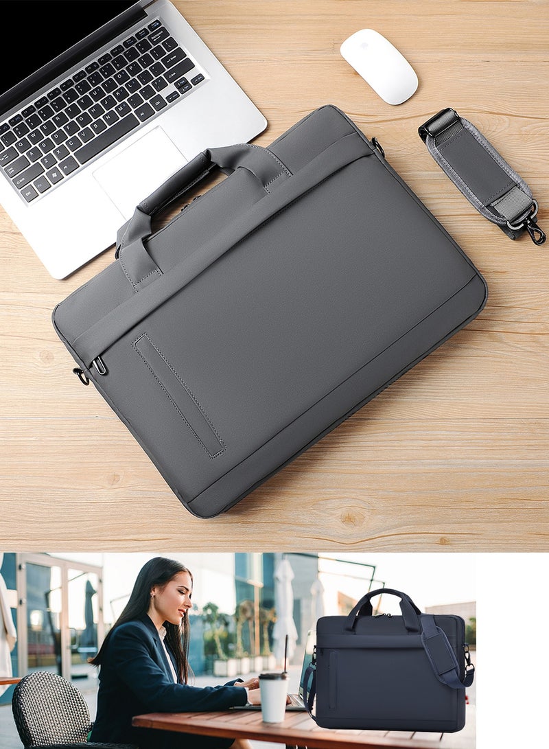Qiccijoo Qiccijoo Laptop Bag for Men or Women 15.6 Inch Computer Bag Briefcase Laptop Case Shoulder Bag with Strap Computer Cases Messenger Bag handbag for Travel/Business(Grey)  - Image 3