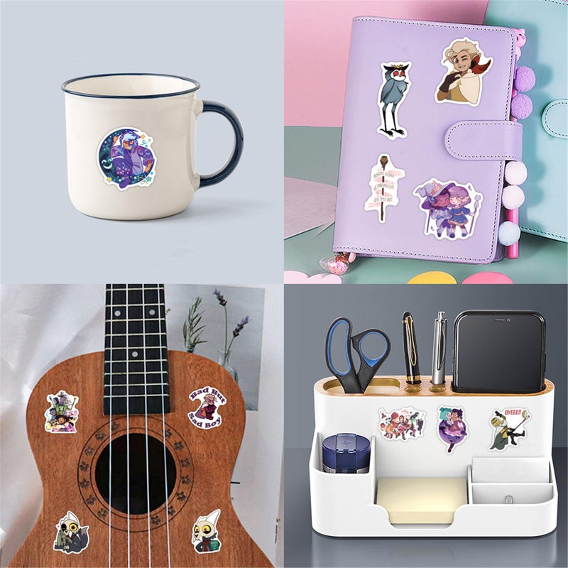 LHST 50Pcs The Owl House Stickers for Kids - Cute Cartoon Film Stickers Cute Gifts for Girls Boys Vinyl Sticker for Kids Waterbottle Laptop Guitar Classroom Prizes for Elementary Students (Owl) - Image 3