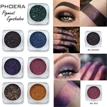 Phoera لوحة ظلال العيون AQUAPURITY PHOERA بريق معدني لامع مسحوق ظلال العيون الفضفاض مكياج المملكة المتحدة 303 تيدي - Image 3