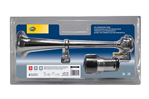 HELLA 013410001 Chrome 12V Air 1Trumpet Horn Kit BL - Image 1