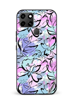 Protective Case Cover For Infinix Smart 6 Abstract Flowers Print Design Multicolour