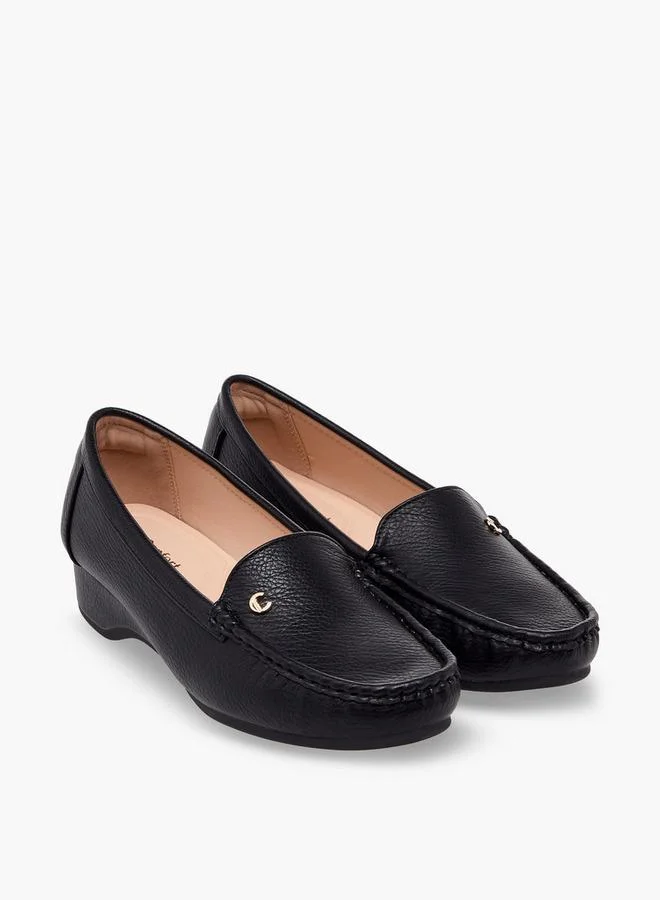 Le Confort Women Textured Wedge Heel Loafers