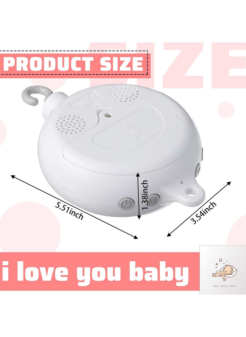Baby Crib Mobile Music Box with Remote Control, Rotating Crib Bed Hanging Musical Bell, TF Card, USB Charging Music Box Toy (No Battery)