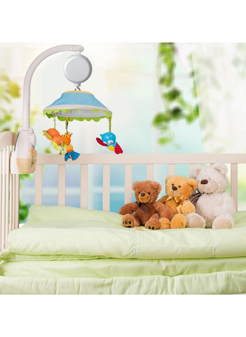 Baby Crib Mobile Music Box with Remote Control, Rotating Crib Bed Hanging Musical Bell, TF Card, USB Charging Music Box Toy (No Battery)