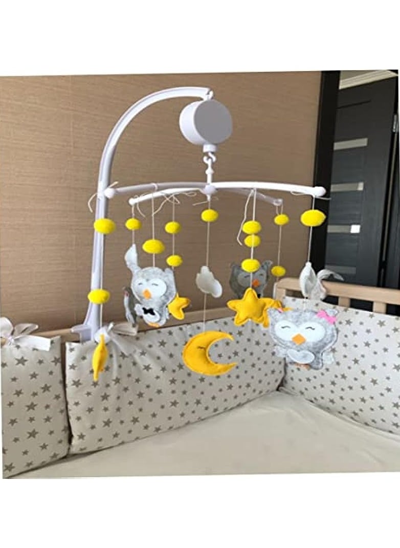 Baby Crib Mobile Music Box with Remote Control, Rotating Crib Bed Hanging Musical Bell, TF Card, USB Charging Music Box Toy (No Battery)