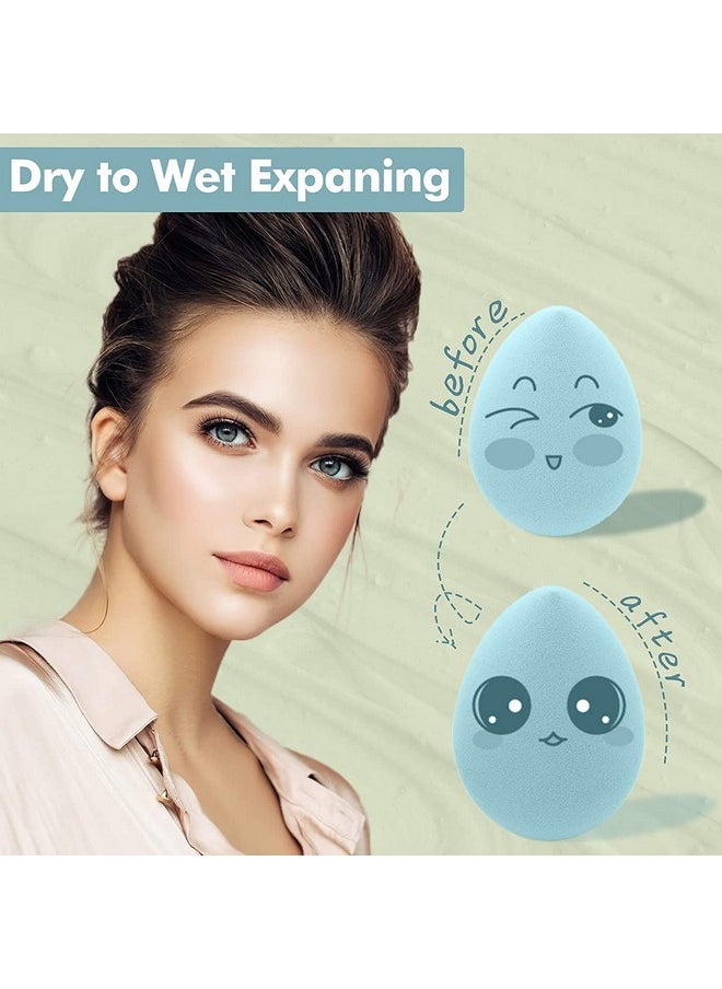 COSLUXE Makeup Sponge Set Beauty Blender With Egg Case, Soft Sponge For Liquid Foundation, Creams, And Powders，Latex Free Wet And Dry Makeup (Multi-Colored, 4 Pcs)