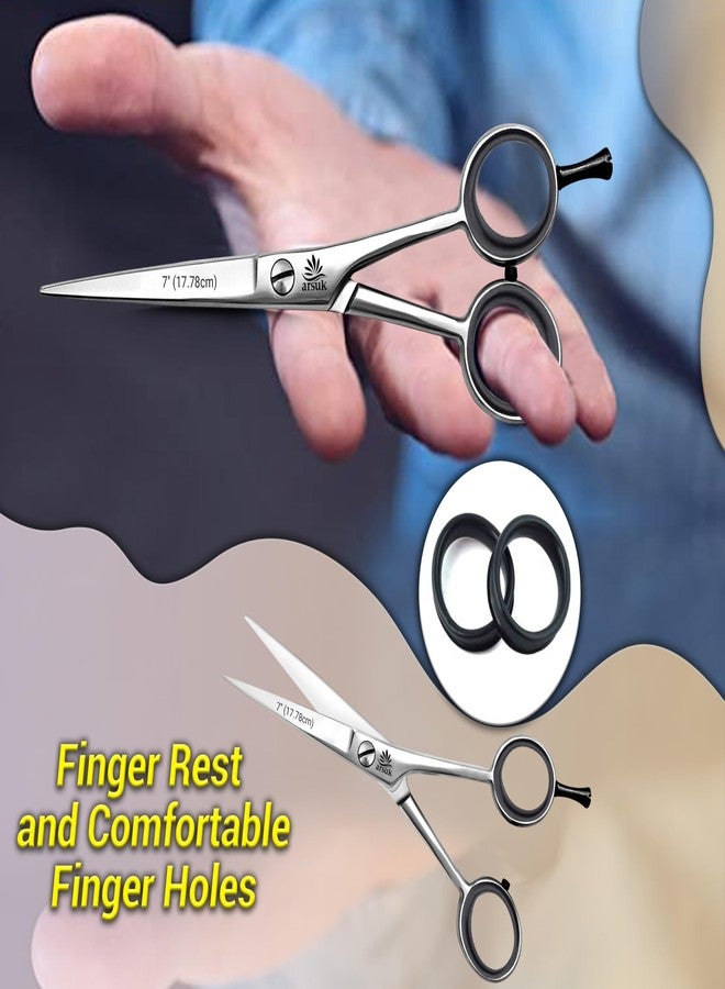 ARSUK Dog Grooming Shears 7-Inch - Professional Japanese Stainless Steel Pet Grooming Scissors for Pets, Sharp Dog Hair Scissors with Fix Screw, Ergonomic Handle & Comfort Grip, Pet Grooming Supplies - Image 2