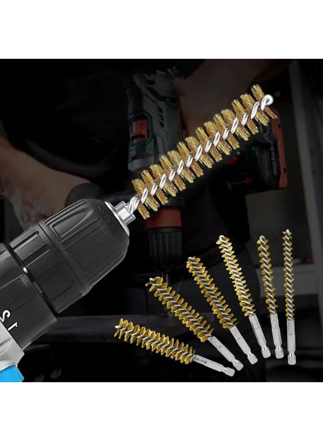 6Pcs Stainless Steel Drill Cleaning Brushes 8 19mm Hex Shank - Image 3