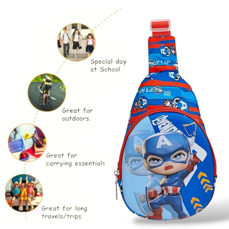 Tera13 3D Chest Sling Bag, Travel Hiking Crossbody Bag For Boys & Girls (Pack Of 1) Best Birthday Gift For Kids Cheast Bag With Adjustable Strap For Outdoor, Travel, Picnic, Hiking, Cycling - Image 3