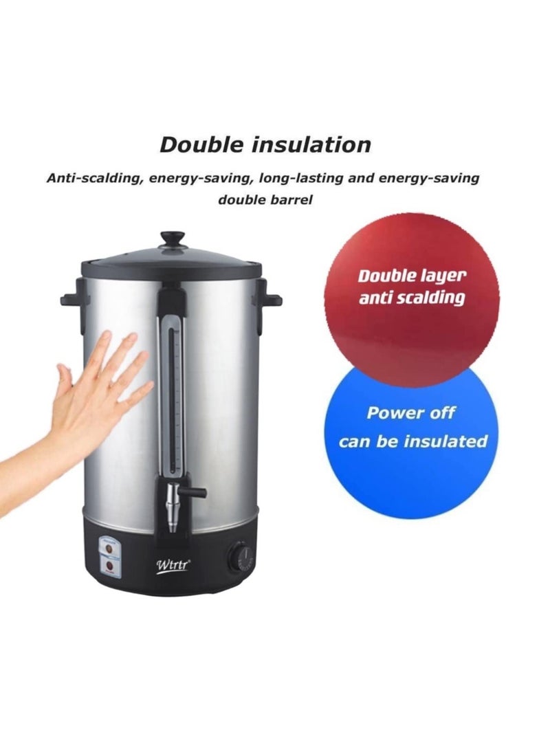Wtrtr Electric Water Boiler,35L Commercial Insulation Bucket Electric Hot Water Barrel Stainless Steel Double-Layer Insulation Barrel Milk Tea Barrel Large Capacity (35L Double-Layer) - Image 2