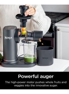 Ninja Division عصارة Ninja JC151 NeverClog بالضغط البارد، عصارة بطيئة قوية مع تحكم كامل في اللب، سطح الطاولة، كهربائي، وظيفتين لللب، آمنة للاستخدام في غسالة الأطباق، أحدث طراز  - Image 3