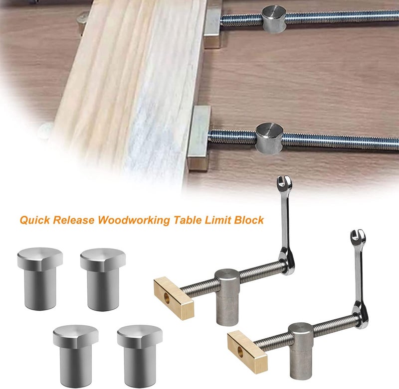 TVlifams Bench Dog Set with 2 Pcs 3/4 Inch Clamps and 4 Pcs 19MM Bench Dogs for Woodworking - Image 2