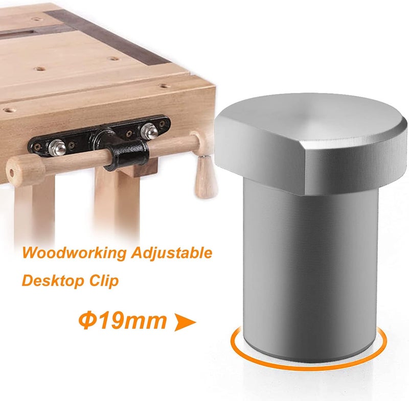 TVlifams Bench Dog Set with 2 Pcs 3/4 Inch Clamps and 4 Pcs 19MM Bench Dogs for Woodworking - Image 4
