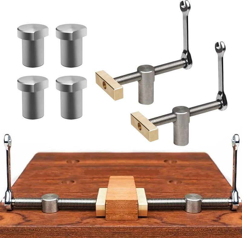 TVlifams Bench Dog Set with 2 Pcs 3/4 Inch Clamps and 4 Pcs 19MM Bench Dogs for Woodworking - Image 1