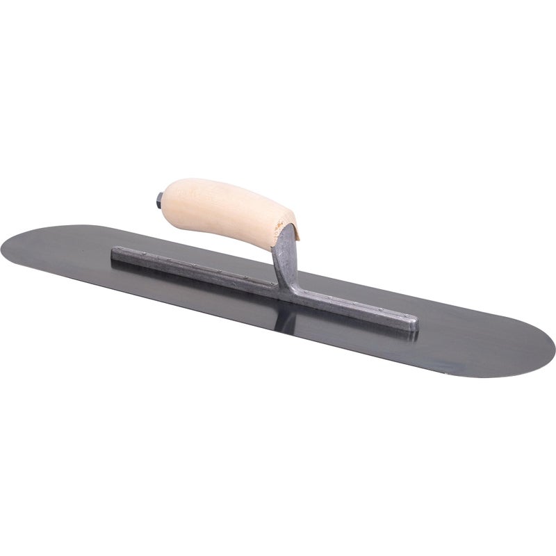 MARSHALLTOWN QLT by MARSHALLTOWN Pool Trowel, 20 Inch Blue Steel Blade, Wood Handle, 12 Rivets, Short Aluminum Alloy Mounting, Made in the USA, PT205B - Image 2