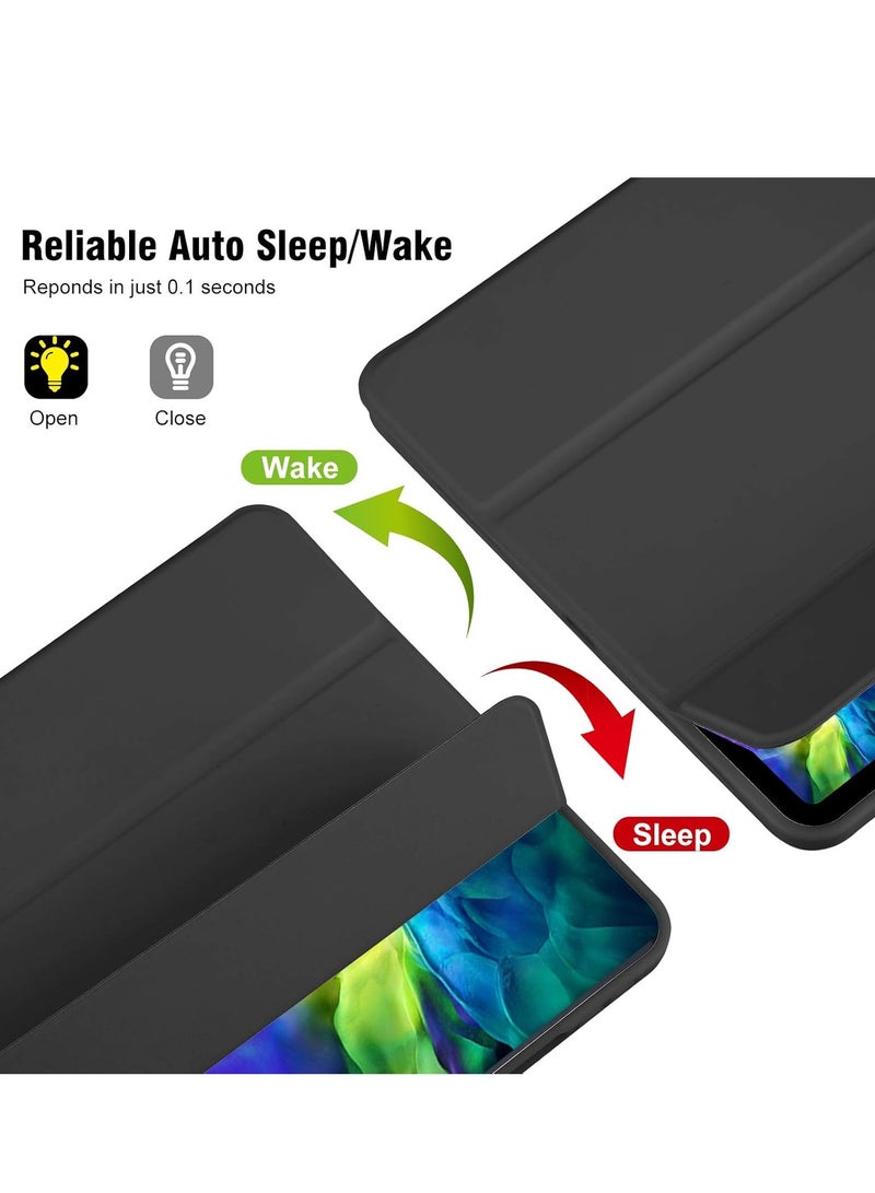 ELTRAZONE iPad 10th Generation Case 2022 with Pencil Holder - Soft TPU Back Protective Smart Trifold Stand Cover for iPad 10.9 Inch (10th Gen), Auto Wake/Sleep - Black - Image 3