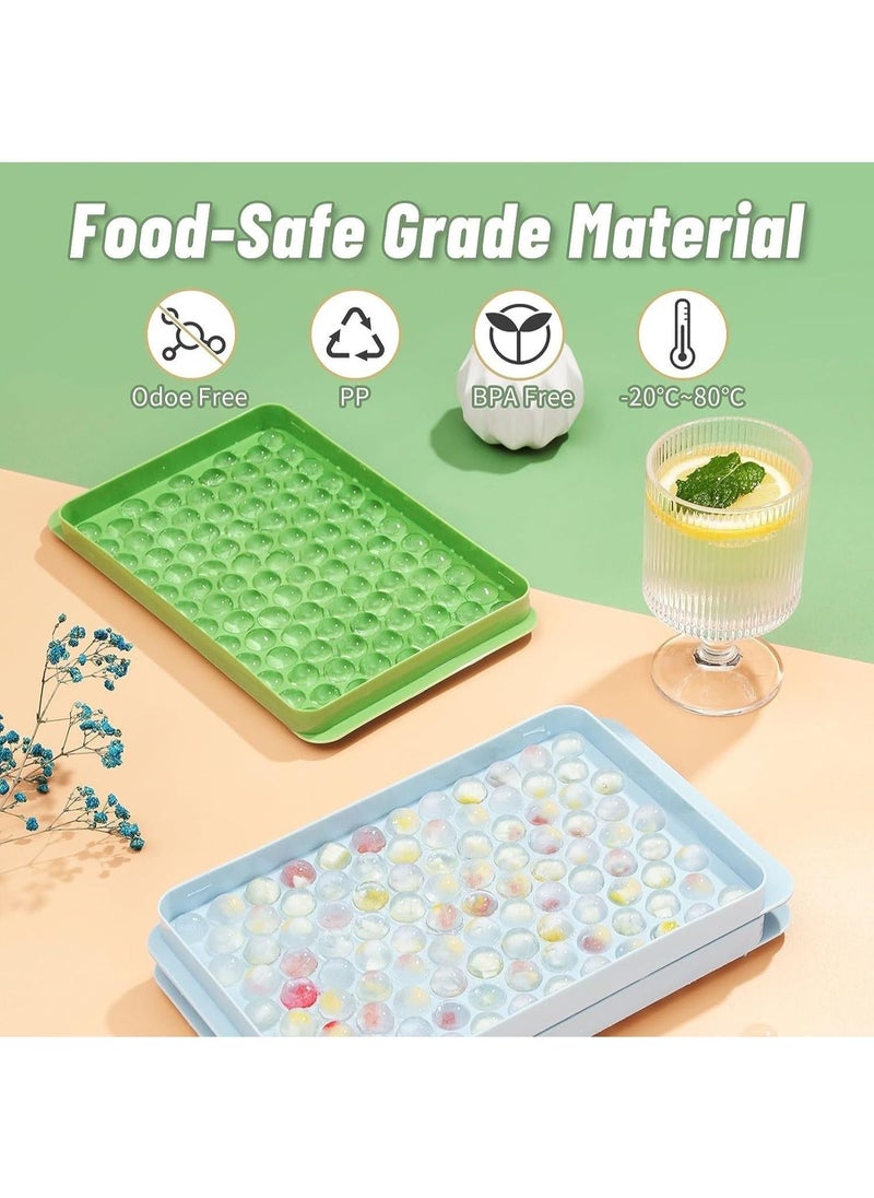 Generic - Mini Ice Cube Tray, 4 Pack Small Ice Cube Tray with Lid and Bin, 104x4 Pcs Tiny Round Ice Trays for Freezer, Crushed Ice Trays Easy Release for Chilling Drinks, Coffee, Juice - Image 1