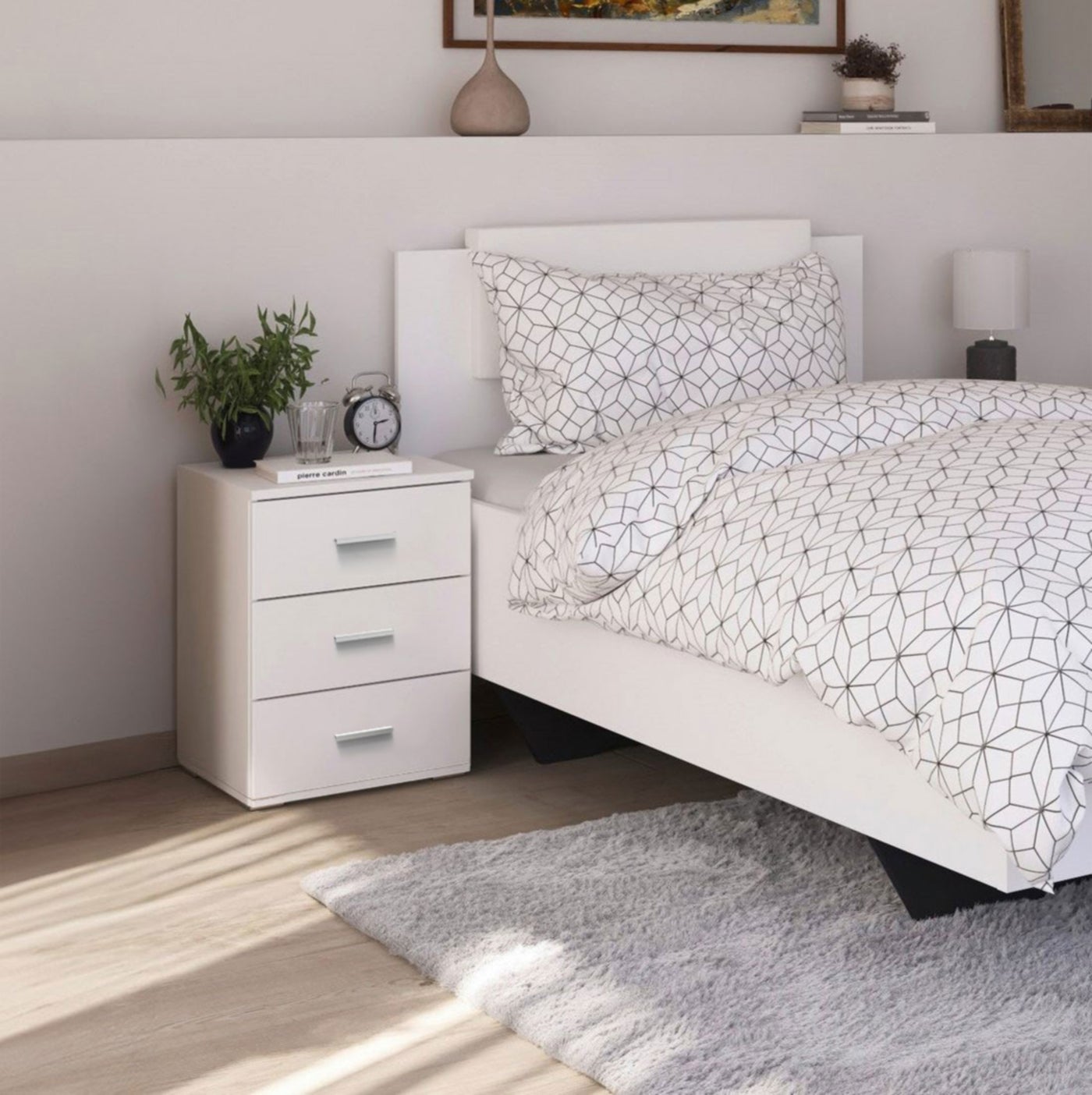 Modern MDF nightstand - Height 65 cm - Width 50 cm - Depth 36 cm, from Furniture Store.