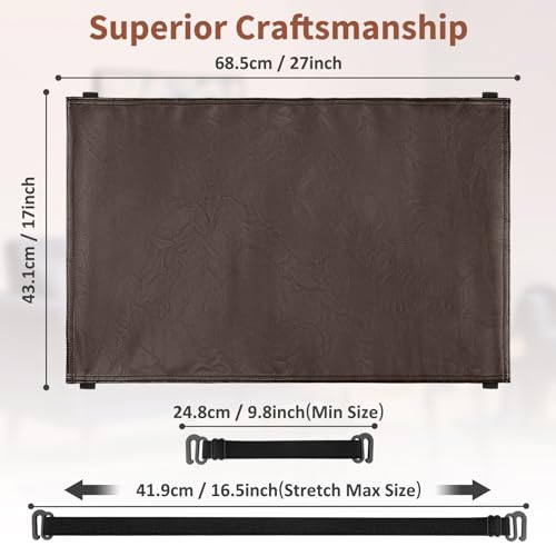 SCNK Recliner Headrest ProtectorFaux Leather Headrest Covers for ReclinersRecliner Headrest Cover with Elastic StrapsChair Headrest Cover for Recliners Protector 17 x 27 inDark Brown - Image 3