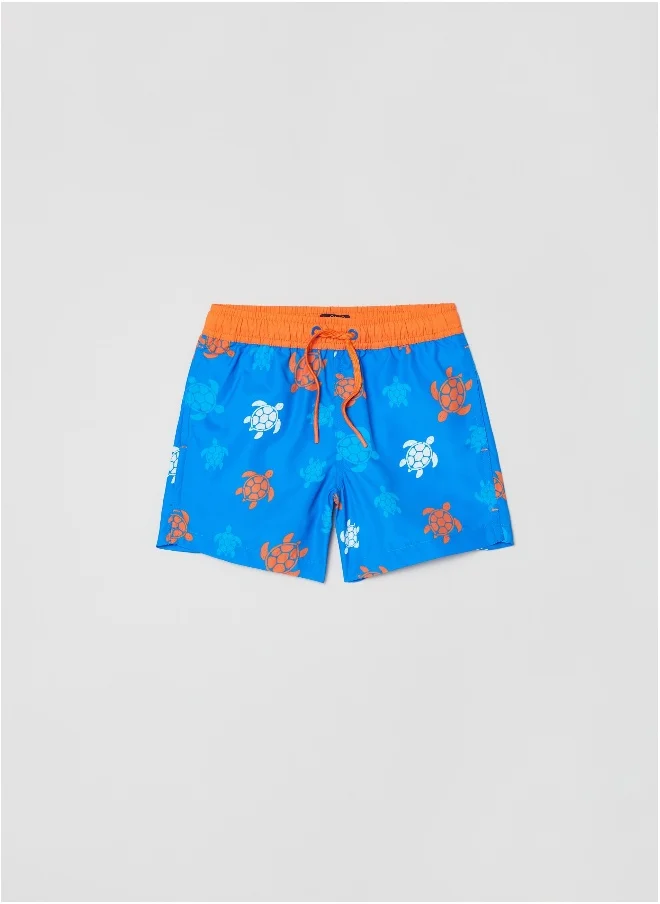 او في اس OVS Swimming Trunks With Turtles Print