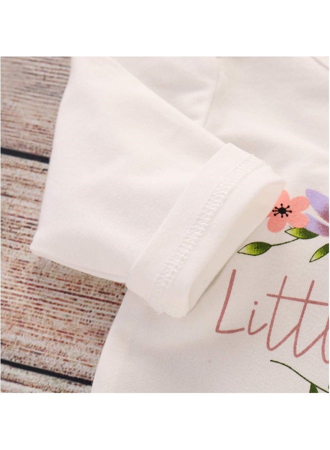 Newborn Baby Girl Clothes Set, Onesie Romper Bodysuit with Floral Hat, Adorable Infant Floral Overall Sleepsuit, Fits 6-9 Months, Cute Outfit - Image 4