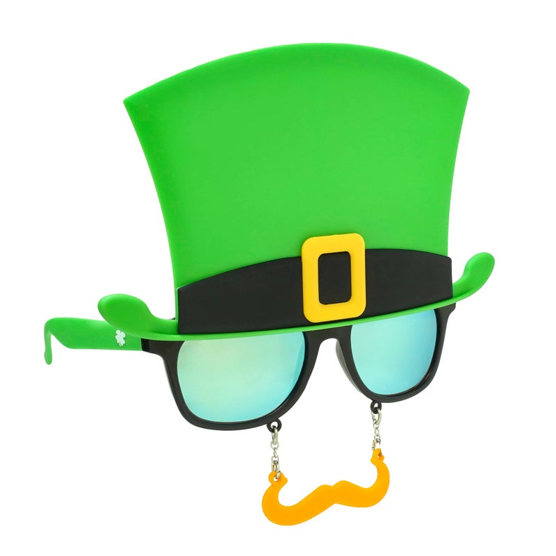 Sun-Staches St. Patrick's Day Sunglasses | St. Patty's Green Top Hat Party Favor or Dress Up Accessory | One Size Fits Most - Image 4