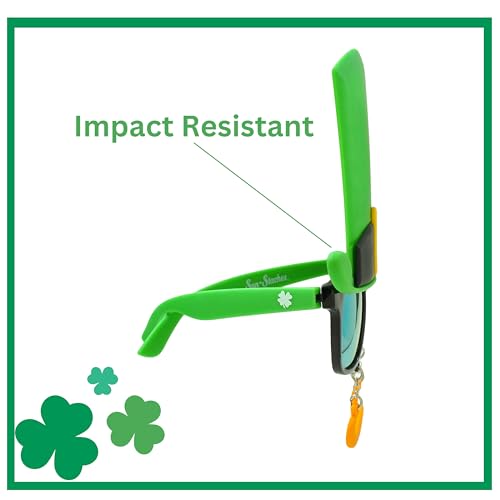 Sun-Staches St. Patrick's Day Sunglasses | St. Patty's Green Top Hat Party Favor or Dress Up Accessory | One Size Fits Most - Image 2