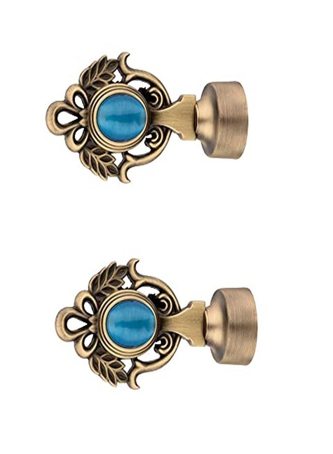 FERIO Zinc and Diamond Curtain Finials for Door and Window Accessories Brass Antique 1 inch Rod (Set of 2, 4 Pcs ) Without Brackets/Holders - Image 4