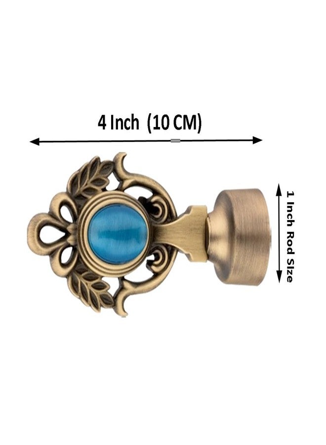 FERIO Zinc and Diamond Curtain Finials for Door and Window Accessories Brass Antique 1 inch Rod (Set of 2, 4 Pcs ) Without Brackets/Holders - Image 2