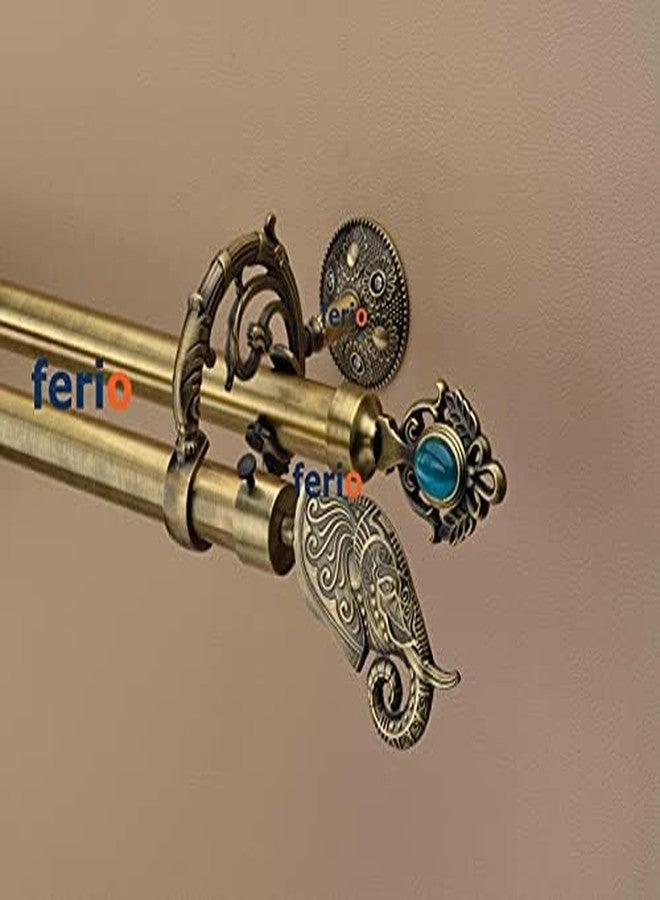 FERIO Zinc and Diamond Curtain Finials for Door and Window Accessories Brass Antique 1 inch Rod (Set of 2, 4 Pcs ) Without Brackets/Holders - Image 5