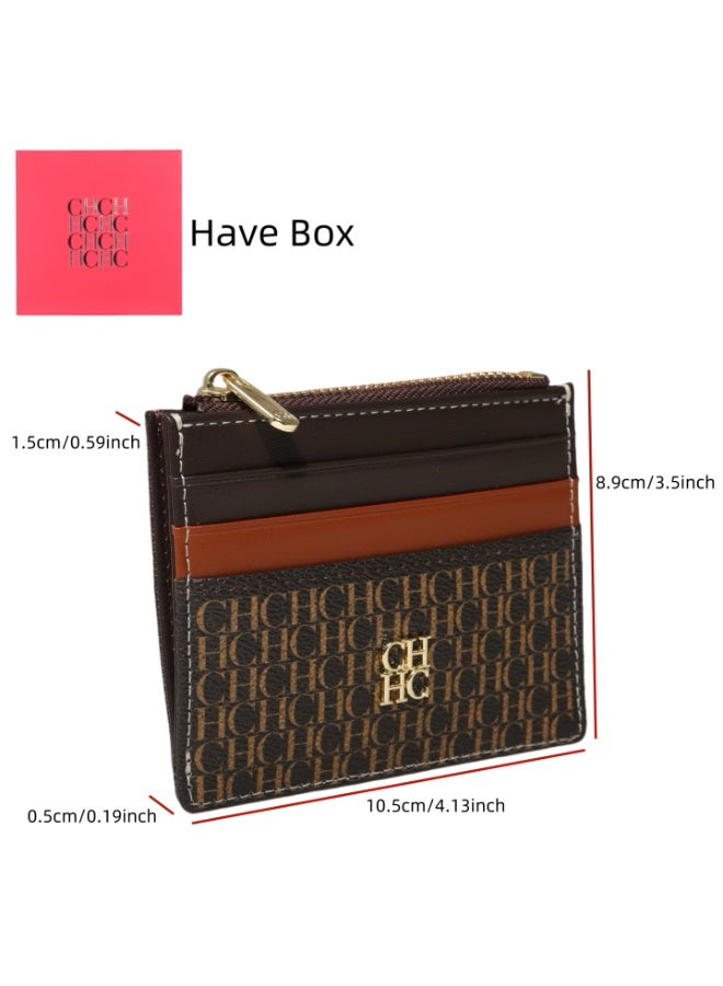 CAROLINA HERRERA Coffee Card Holder with Zip Closure Slim Portable & Comfortable Unisex Gift Box for Cards Cash Daily Commute - Image 2