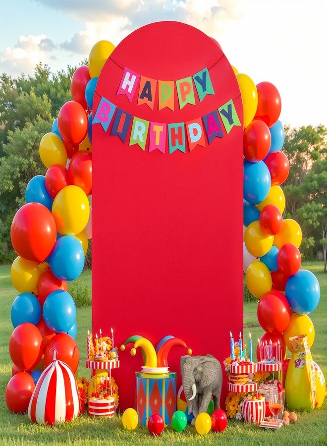 Shillance Red Arch Backdrop Cover 6ft Spandex Wedding Balloon Stretchy Arch Backdrop for Valentines Photo, Party, Ceremony, Birthday Party, Baby Shower, Anniversary Decorations - Image 2