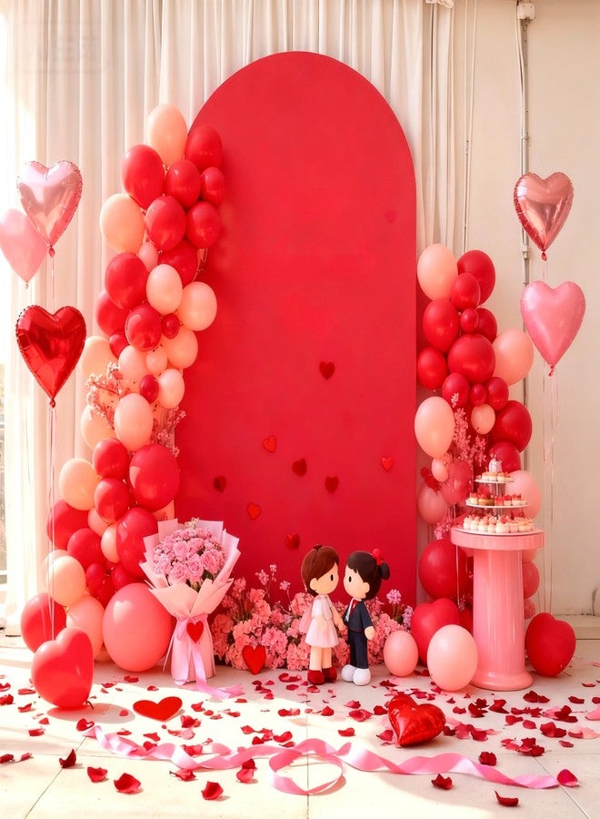 Shillance Red Arch Backdrop Cover 6ft Spandex Wedding Balloon Stretchy Arch Backdrop for Valentines Photo, Party, Ceremony, Birthday Party, Baby Shower, Anniversary Decorations - Image 3