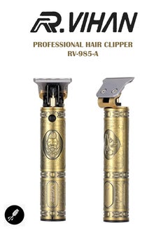 R.VIHAN R.VIHAN Professional Hair Clipper RV-985A USB Charging Hair Trimmer 5V 1200ma Power 5W with Three Comb Attachment Professional Hair and Beard Shaver for Men Wireless Portable Grooming Kit Rechargeable Hair Clipper Trimmer for Personal and Professional Use  - Image 1