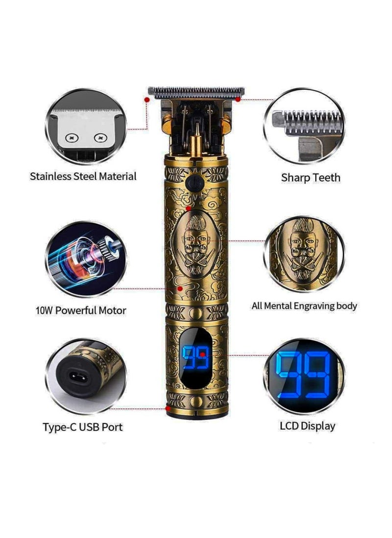 R.VIHAN - R.VIHAN Professional Hair Clipper RV-985A USB Charging Hair Trimmer 5V 1200ma Power 5W with Three Comb Attachment Professional Hair and Beard Shaver for Men Wireless Portable Grooming Kit Rechargeable Hair Clipper Trimmer for Personal and Professional Use - Image 1