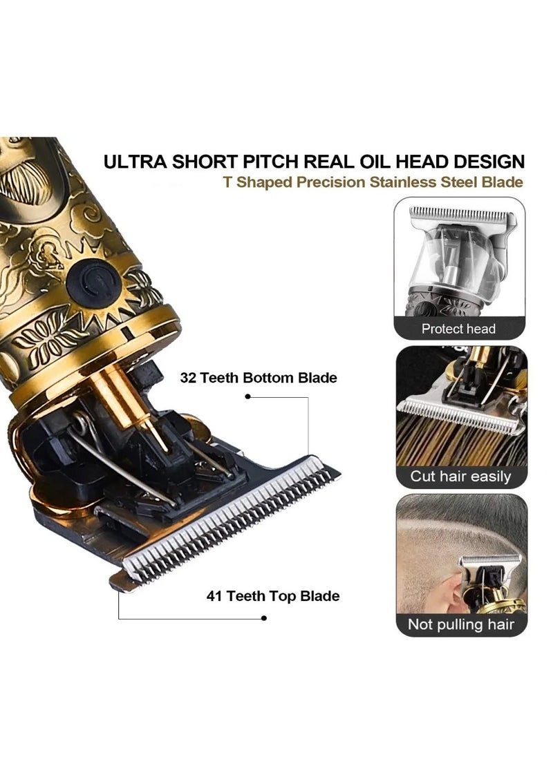 R.VIHAN - R.VIHAN Professional Hair Clipper RV-985A USB Charging Hair Trimmer 5V 1200ma Power 5W with Three Comb Attachment Professional Hair and Beard Shaver for Men Wireless Portable Grooming Kit Rechargeable Hair Clipper Trimmer for Personal and Professional Use - Image 1