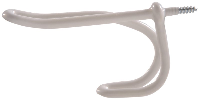 Hardware Essentials 852897 Wire Coat and Hat Hook White Vinyl -2 Pack - Image 3