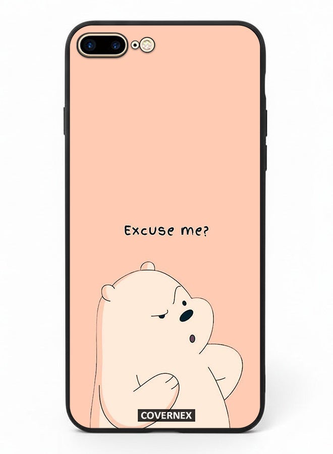 Covernex Apple iPhone 8 Plus Protective Case Cover Printed Featuring Ice Bear Illustration Excuse Me - Image 2