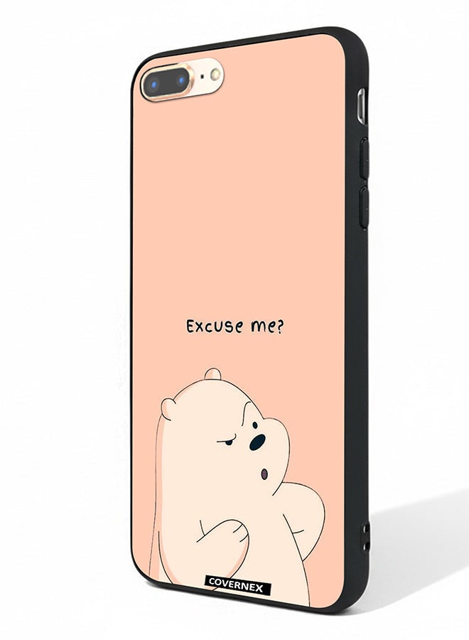 Covernex Apple iPhone 8 Plus Protective Case Cover Printed Featuring Ice Bear Illustration Excuse Me - Image 1