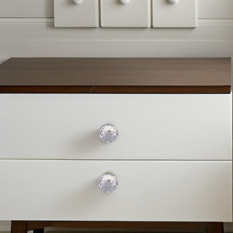 4pcs Crystal Cabinet Knobs Glass Drawer Pulls 30mm Single Hole Handles for Kitchen Wardrobe Cupboard Furniture - Image 5