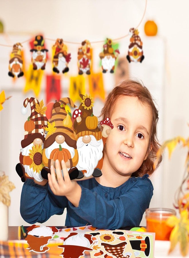 Containlol 48 Packs Fall Craft Kits for Kids DIY Autumn Gnome Craft Preschool Art Craft Set Make Your Own Gnome Craft Fall Gnome Ornament Kit for Kids Thanksgiving Classroom Favors Activities - Image 5