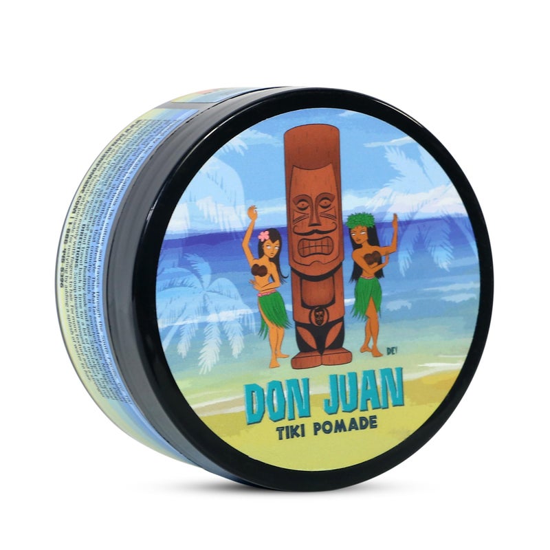 Don Juan Tiki Pomade  Water Based  High Hold  Medium Shine  Natural Plant Extracts and Ocean Minerals  Mai Tai Tropical Scent 4 oz