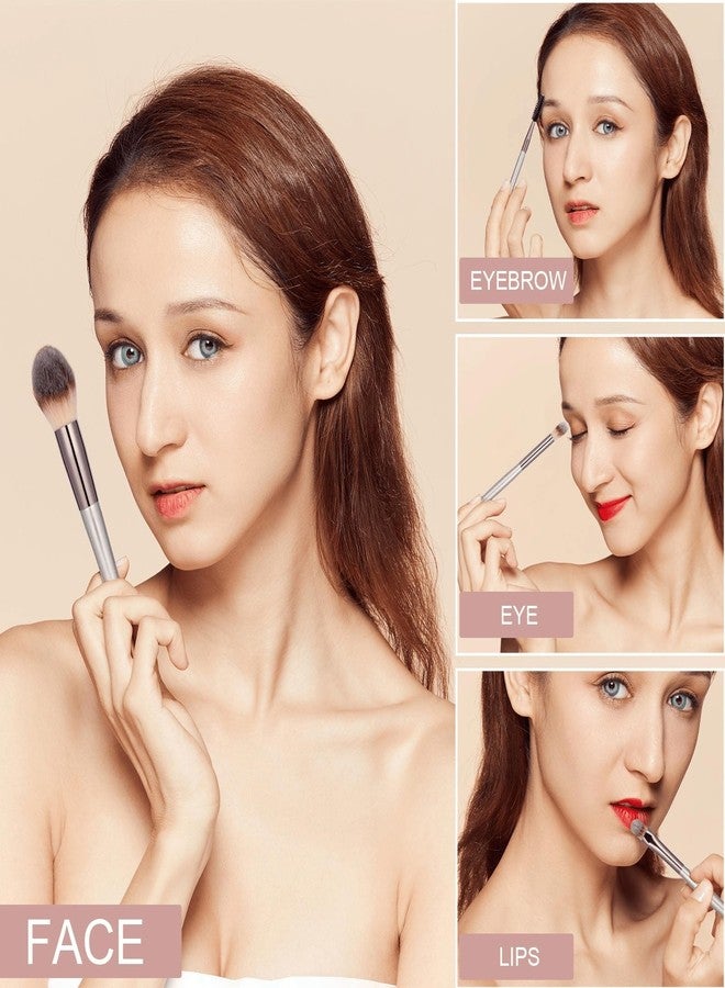 MODIQ Makeup Brush Set, 20 Pcs, Premium Synthetic Brushes for Foundation, Powder, Concealer, Eye shadows, Blush, with Free Black Case - Image 2