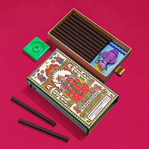 PHOOL Luxury Incense Bambooless Incense Sticks | Indian Rose Dhoop Sticks for Pooja, Meditation & Aarti | Natural Chemical-Free Smokeless Agarbatti | Free Dhoop Holder | Eco-Friendly | Pack of 27 - Image 2