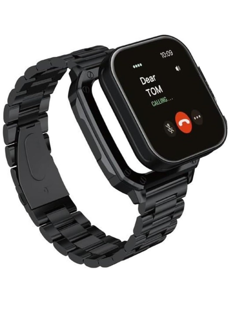 Haino Teko Germany S3 Max Smart Watch With 2 Set Strap and Dial Case and Wireless Charger For Men's and Boys Black - Image 2