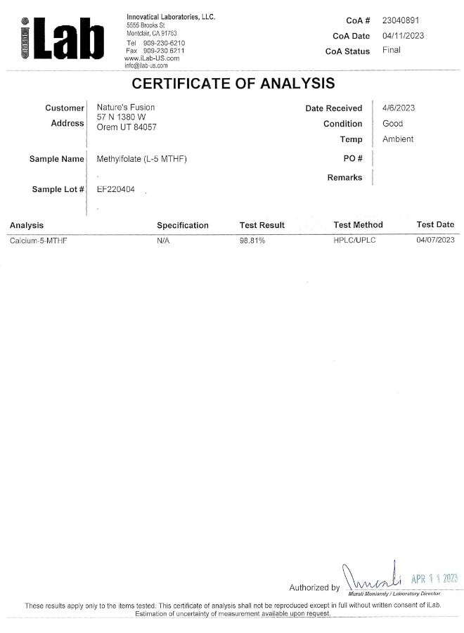 Nature's Fusions Nutri 5-MTHF L Methylfolate 15MG - 4 Month Supply, 120 Vegan Tablets - Methylated Folate Supplement - Cognitive Function, Heart Health, Prenatal Support - Methylated Folic Acid - Image 5