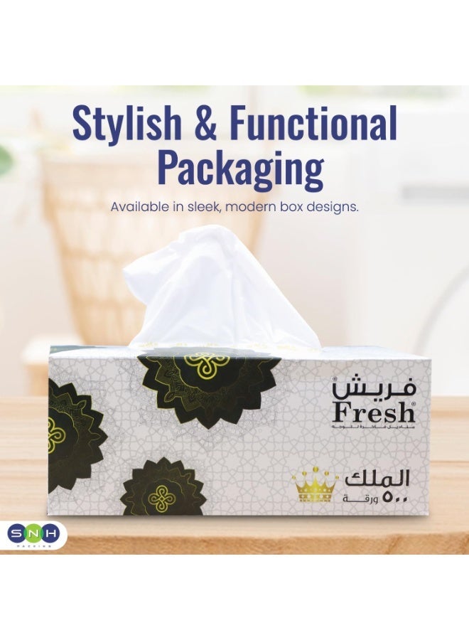 إس إن إتش باكينج علبة مناديل وجه جديدة، تحتوي على 30 علبة، كل علبة تحتوي على 500 ورقة × طبقتين، بإجمالي 15000 ورقة. - Image 3