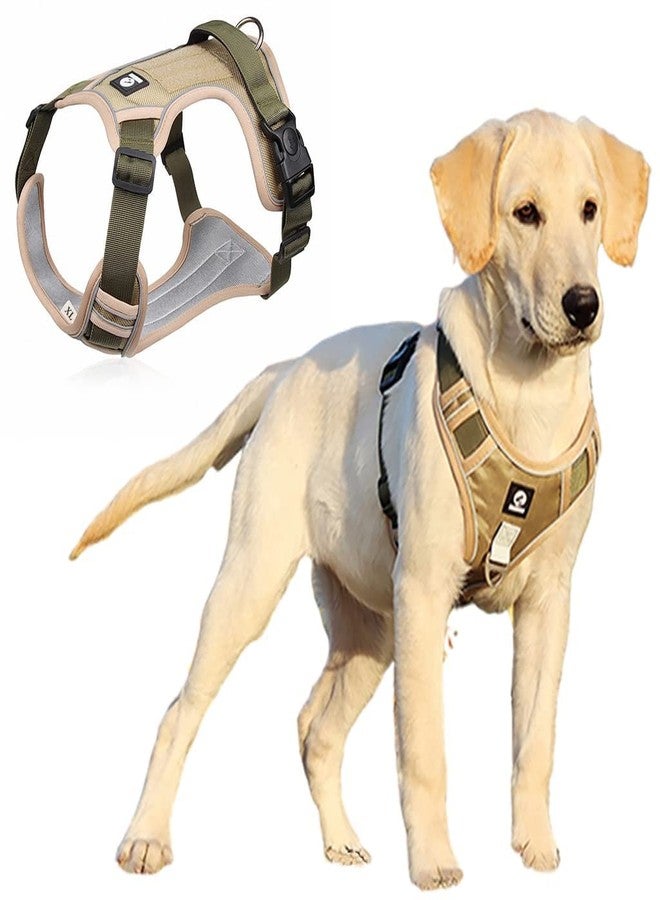 Ketsicart Dog Harness for Dogs Large Size, No-Pull Pet Harness with Safety Reflective Strip, Oxford Cloth Dog Vest Harness, Control Handle Dog Belt Outdoor(XL, Khaki, Suitable for 22.5-45kg) - Image 1