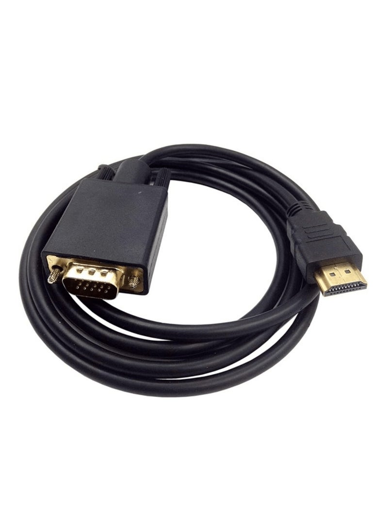 FUJISHKA - HDMI To VGA Cable, Male to Male 1.5M Video Adapter for HD Player to HDTV - Image 1